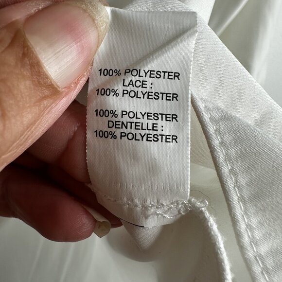 Ramy Brook Blouse Womens M/L White Cold Shoulder Lace Trim Long Sleeve Top - Picture 8 of 11